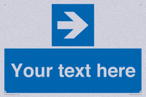 Custom Directional signage blue right arrow 